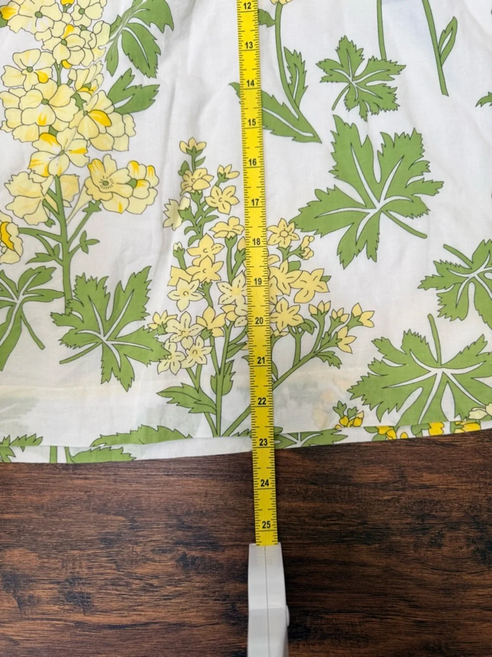 Anthropolgie Elevenses Floral Cotton Skirt Sz 8 Yellow Green A-Line Front Pocket - Picture 11 of 13